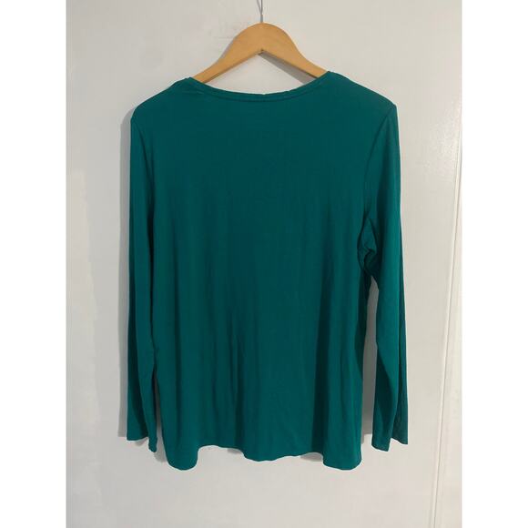 Chico’s the ultimate tee women’s size L green long sleeve comfort casual basic - Picture 3 of 3